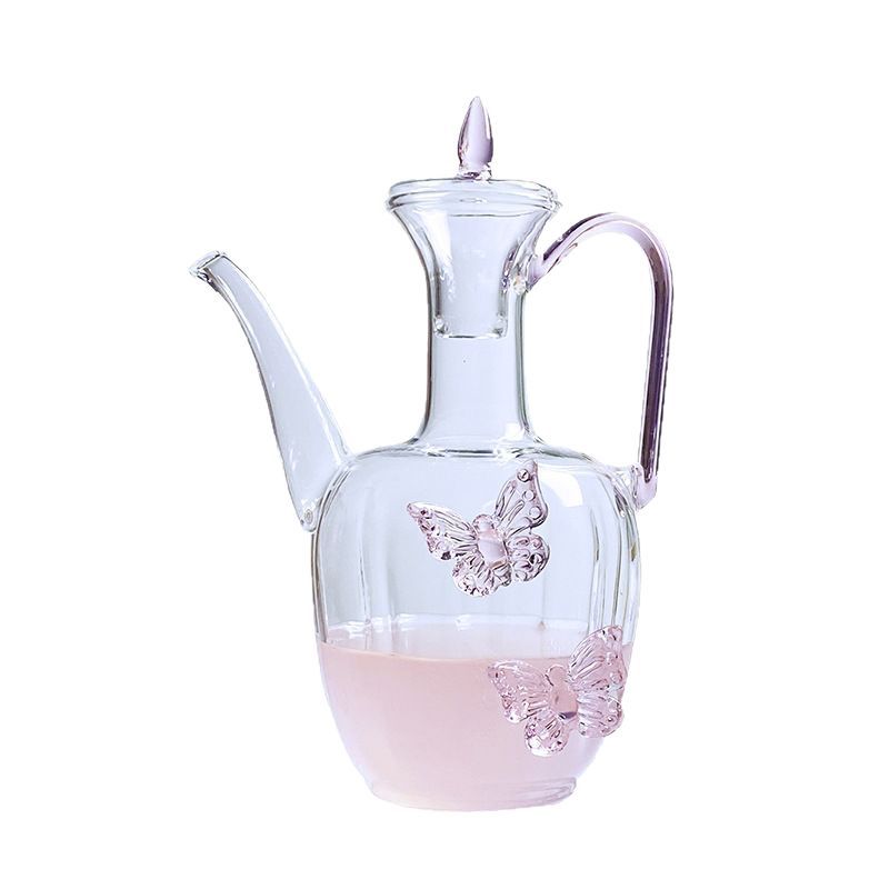Bicchiere di calice tè a farfalla vetro in vetro borosilicato