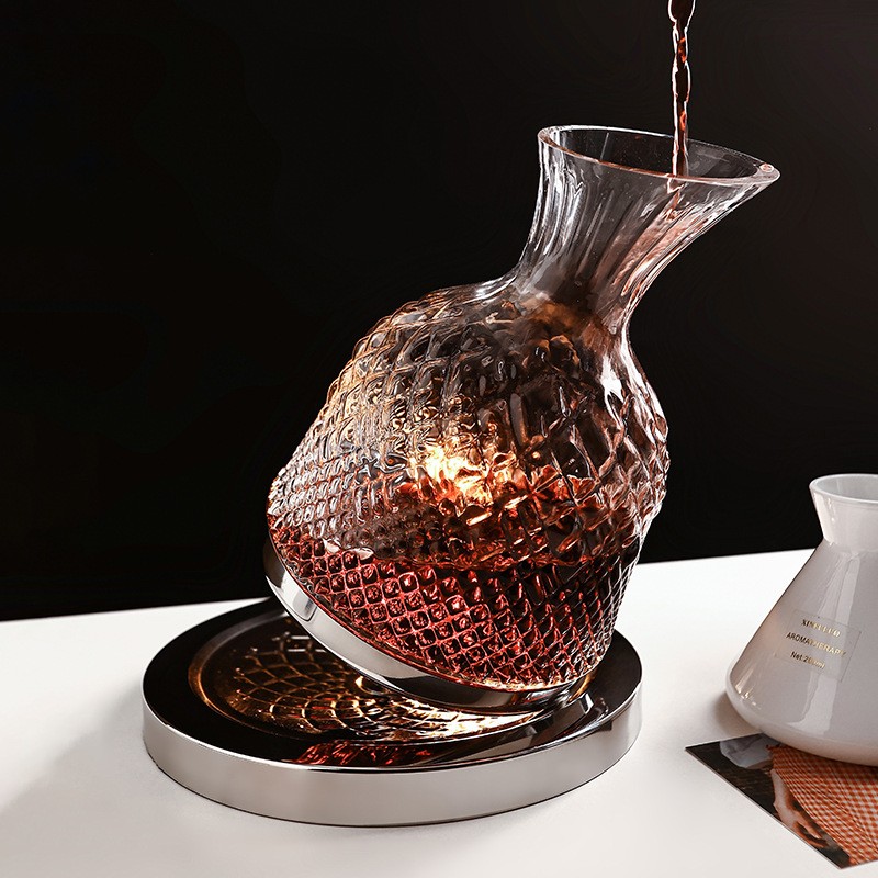 Decanter rotante in vetro cristallo