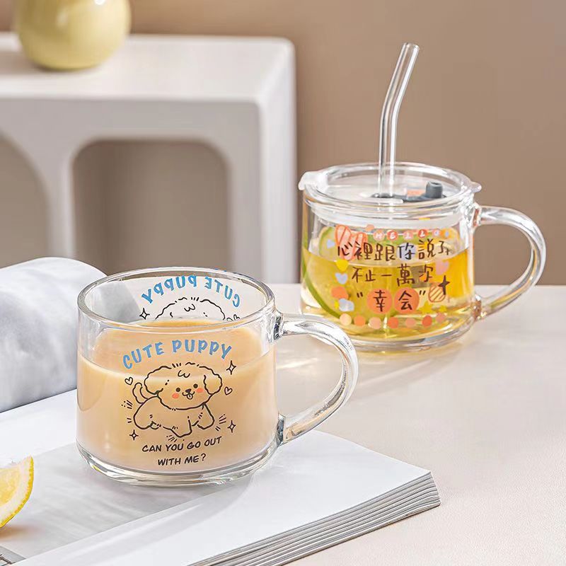 Ins Glass paga di vetro carino tazza per la colazione del latte