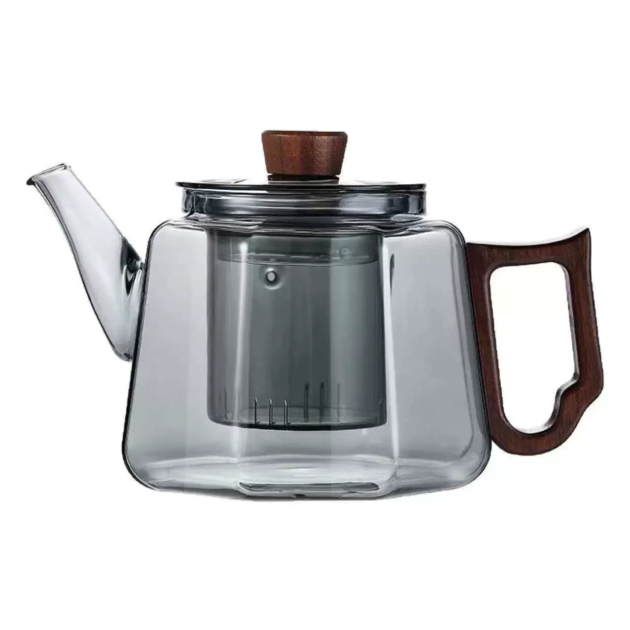 Teiera resistente al calore in vetro borosilicato addensato